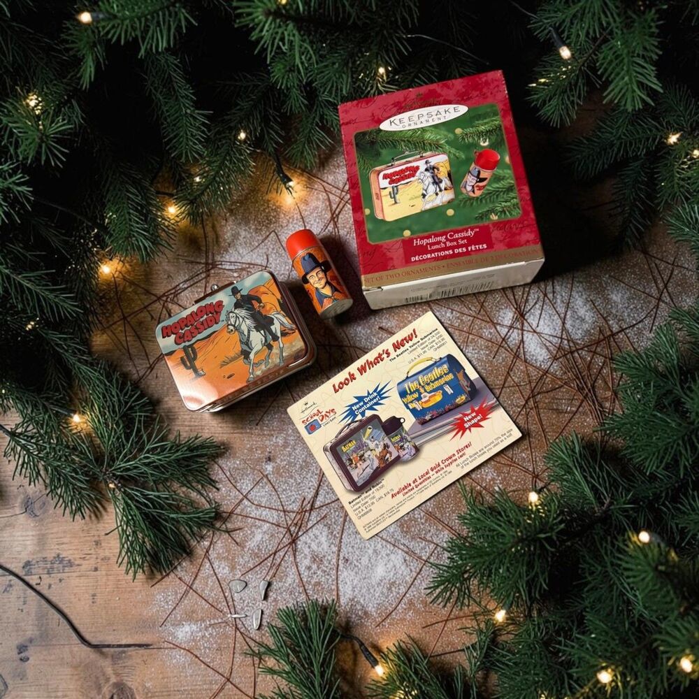 Hallmark Ornament - Hopalong Cassidy - Lunch Box & Thermos Set NEW 2000